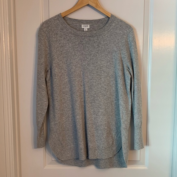 J. Crew Factory Wool-Blend Tunic Sweater in Heather Dove - Picture 2 of 14